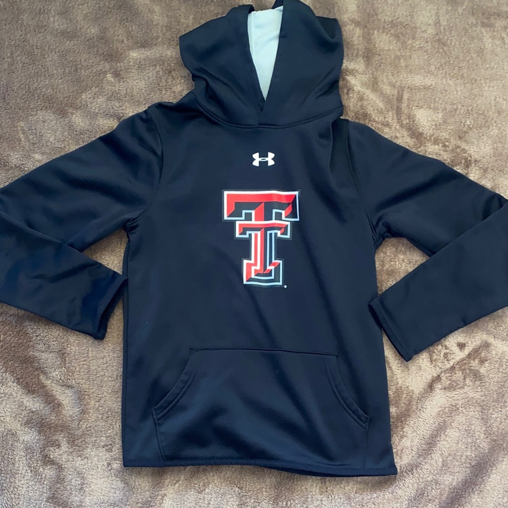 Under Armour Youth Kids Black Hoodie with Texas Tech Logo